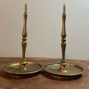 Vintage Brass Candle Holders